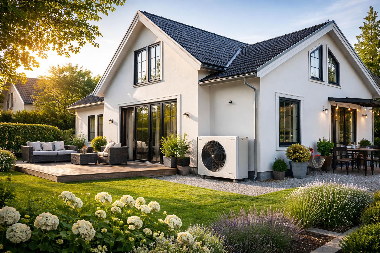 Svensk villa med värmepump