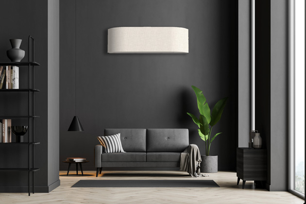 Toshiba Haori luftvärmepump i elegant vardagsrum